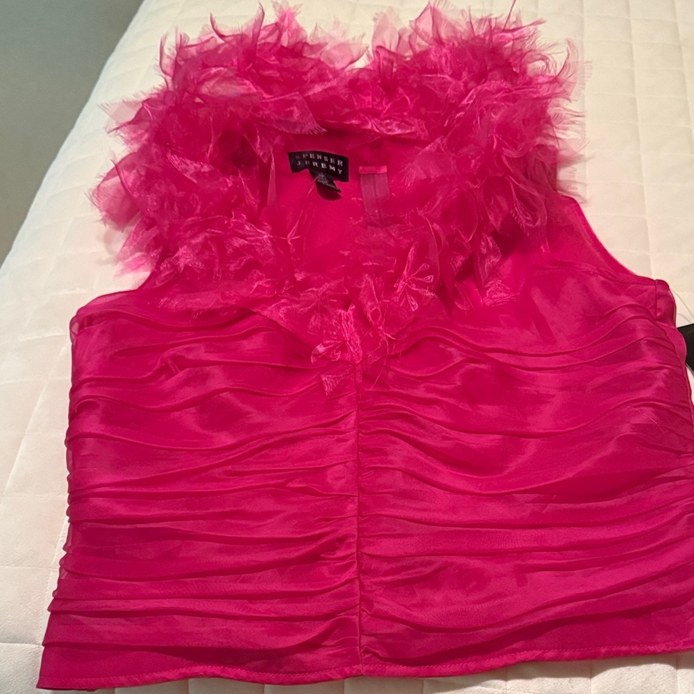 Spenser Jeremy Fuchsia Ruffled ladies fancy top